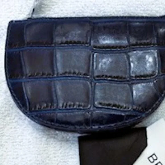 Brahmin Britt "Heavenly Blue Lumeria" half circle leather coin purse NWT - Picture 3 of 8